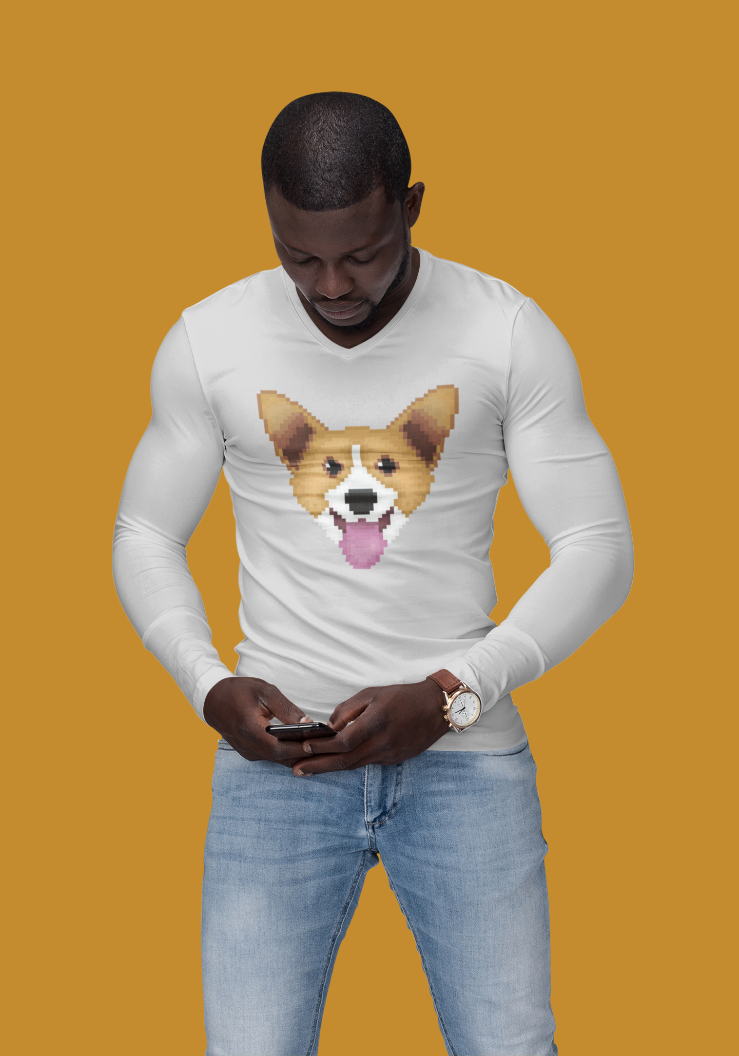 Pixelated Corgi Short-Sleeve Unisex T-Shirt