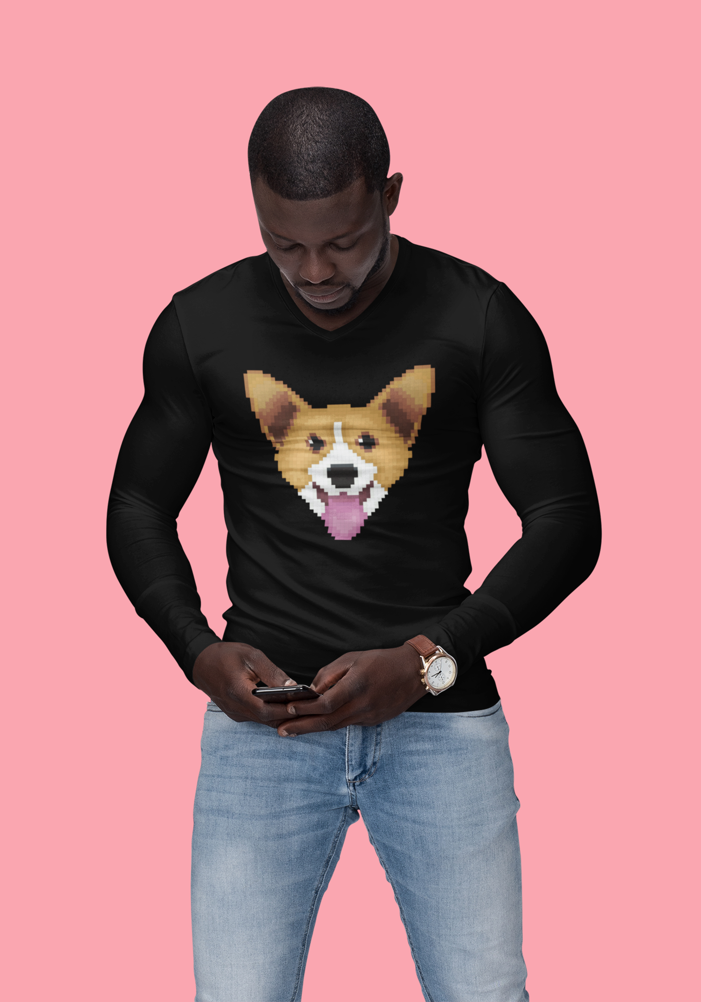 Pixelated Corgi Short-Sleeve Unisex T-Shirt