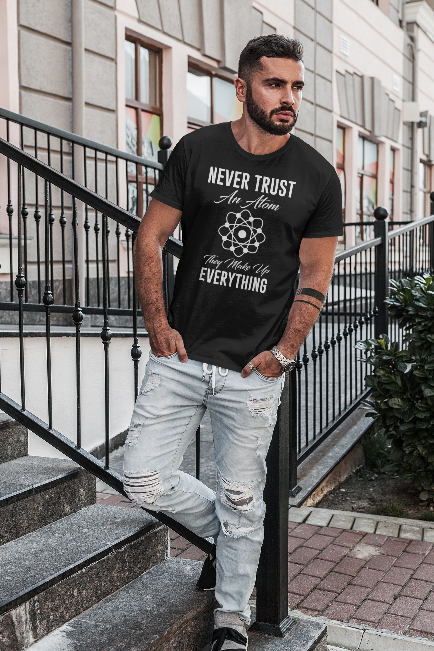 Never Trust An Atom They Make Up Anything Short-Sleeve Unisex T-Shirt