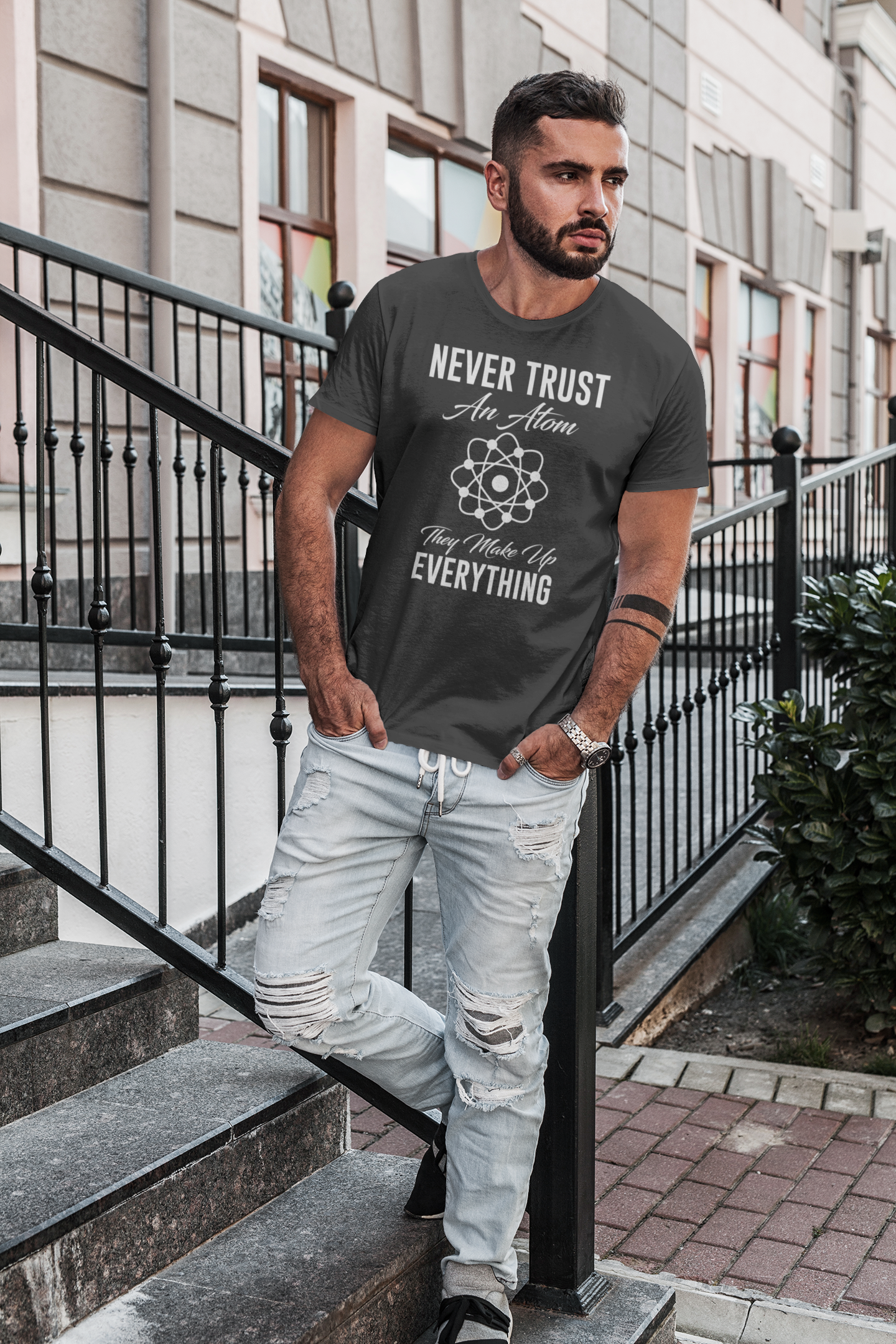 Never Trust An Atom They Make Up Anything Short-Sleeve Unisex T-Shirt